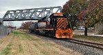 AB 4005 backs under the abandoned A&BB RR bridge.